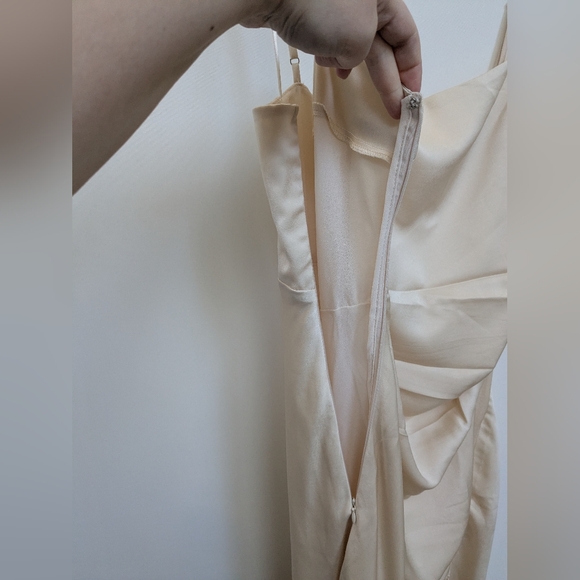 NWT ASTR The Label Cream Satin Formal Slip Dress Midi To Maxi Length Size XL - Picture 8 of 16